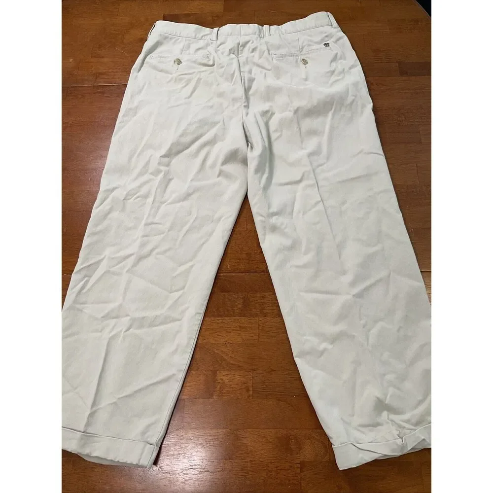 TOMMY BAHAMA MENS BEIGE TAN STRAIGHT COTTON LYOCELL SPANDEX BLEND PANTS SZ 36